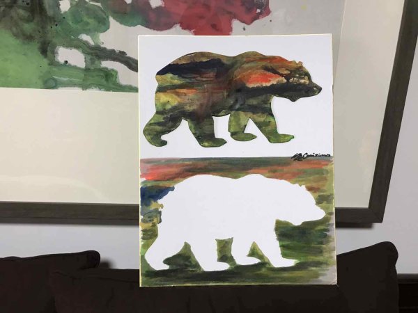 The bear card by Chinese painting master Cui Zimo