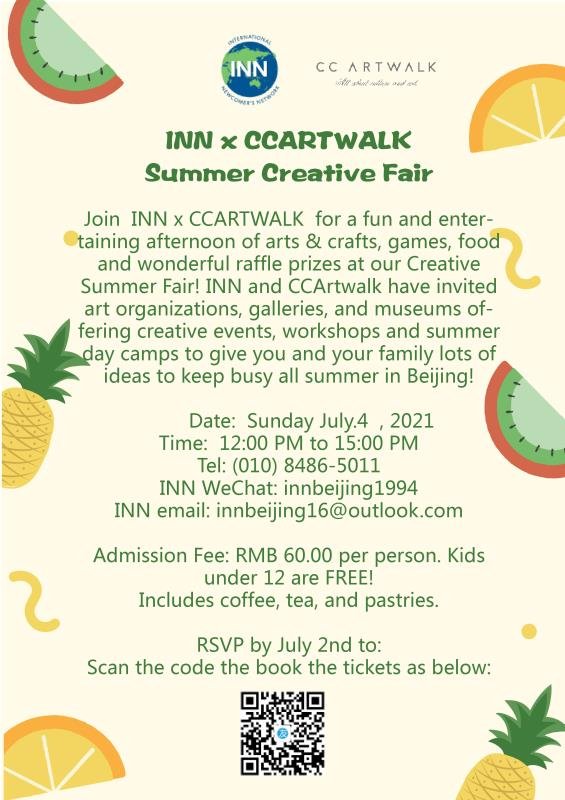 Bring your family and kids to the INN Creative Summer Fair with fun filled activities, crafts, unique vendors , food & drink and fabulous raffle prizes! 