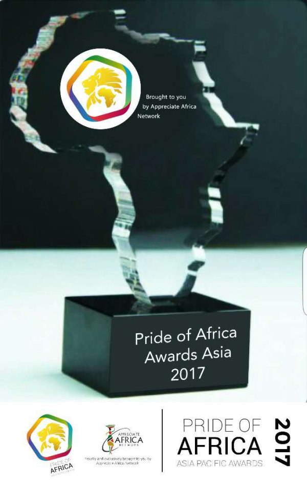 PRIDE OF AFRICA ASIA AWARDS TROPHY.