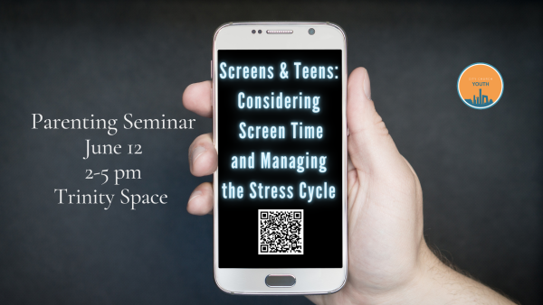 Teen Parenting Seminar. The topic will explore the challenges of addressing the ever increasing screen time our children are exposed to. Together we will discuss how to set reasonable limits and be confident with healthy boundaries without exasperating our children.