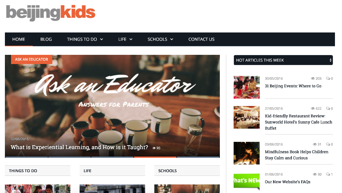 Fresh New Look For Our Sister Site Beijingkids